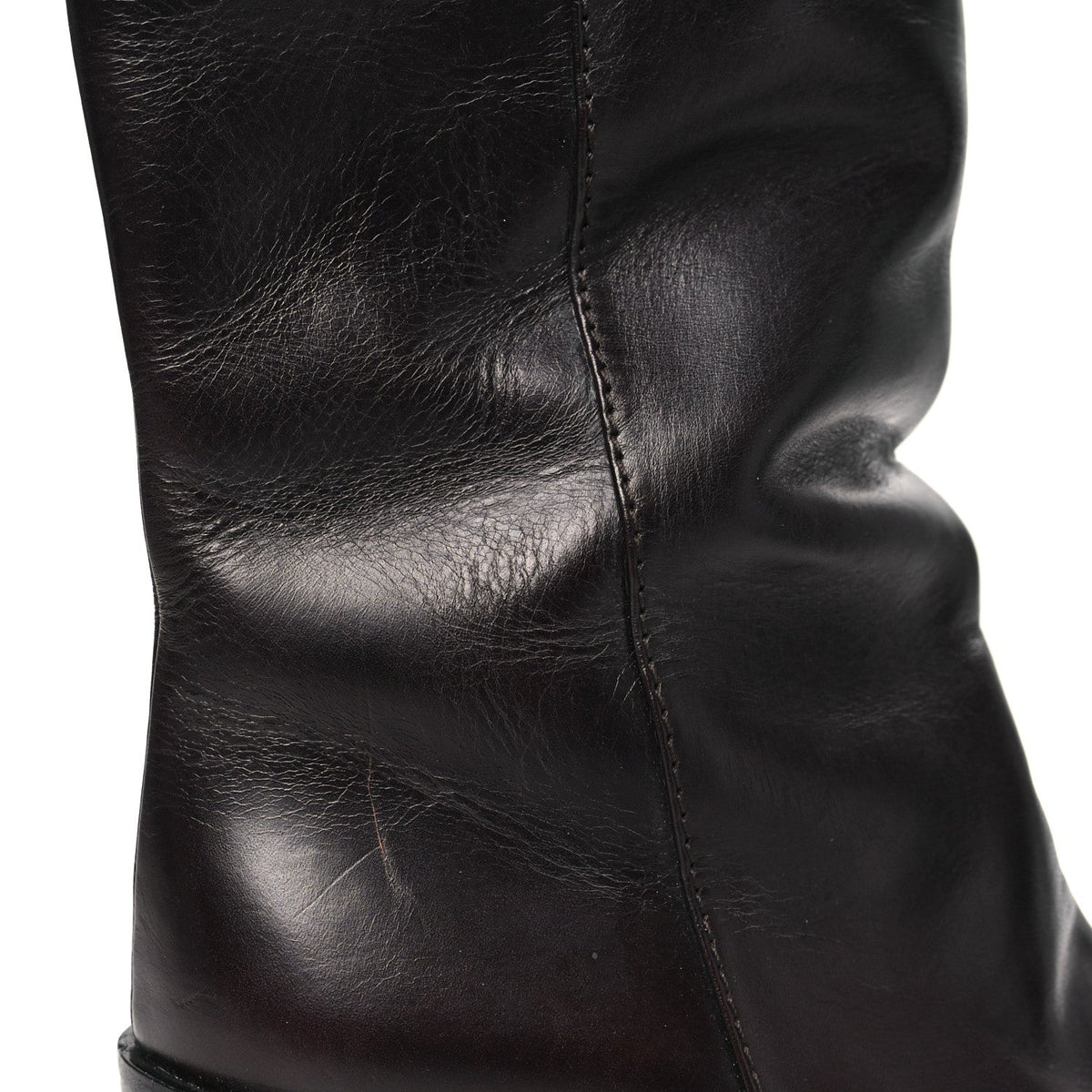 Calfskin CC Wyoming Knee High Boots 40 Dark Brown