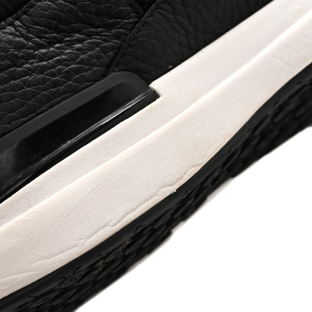 Calfskin Mesh Lycra Suede Womens Logo Sneakers 38.5 Black