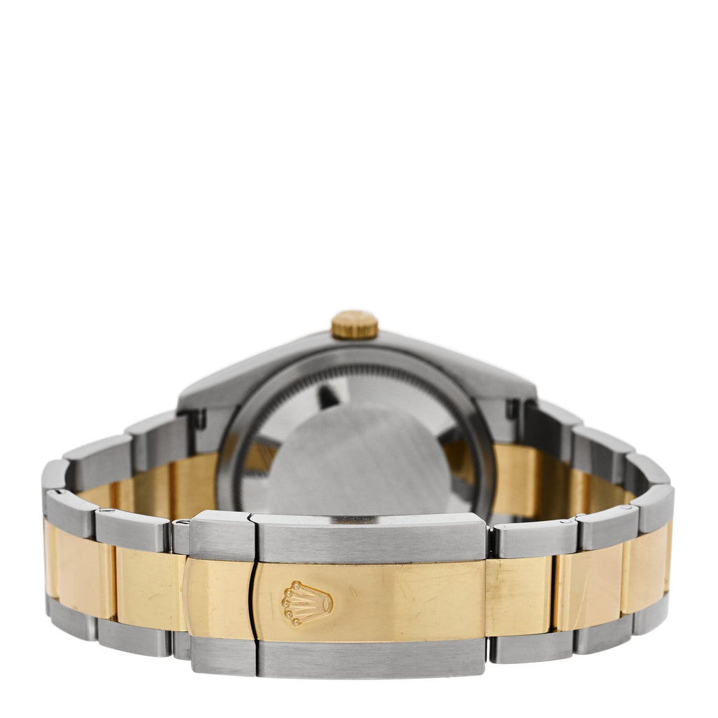 Stainless Steel 18K Yellow Gold Diamond 36mm Oyster Perpetual Datejust Watch Silver Roman 126233