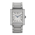 Stainless Steel Diamond Bezel 27mm Tank Francaise Quartz Watch