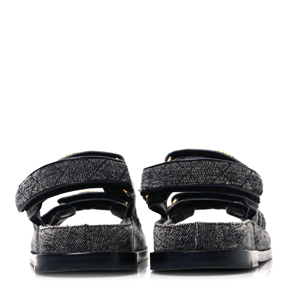 Velvet Velcro Dad Sandals 36 Grey