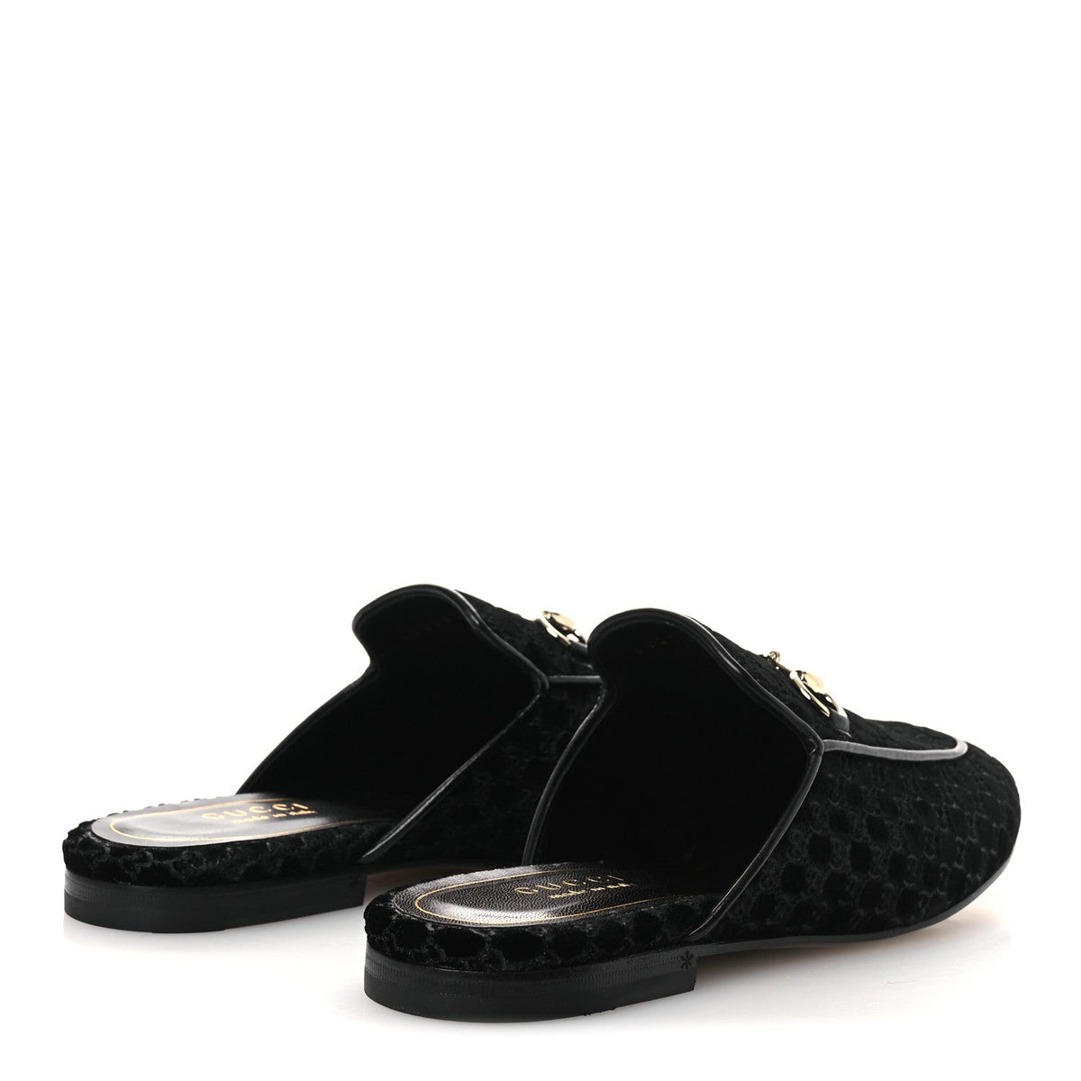 Velvet GG Monogram Womens Princetown Slippers 37.5 Black