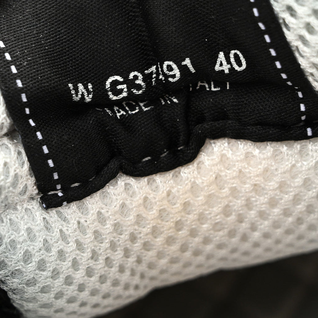 Calfskin Mesh Lycra Suede Womens Logo Sneakers 38.5 Black