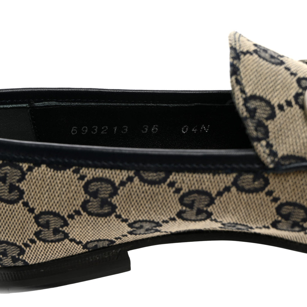 Monogram Malaga Kid Horsebit Womens Jordaan Loafers 36 Beige Blue 36 Beige Blue