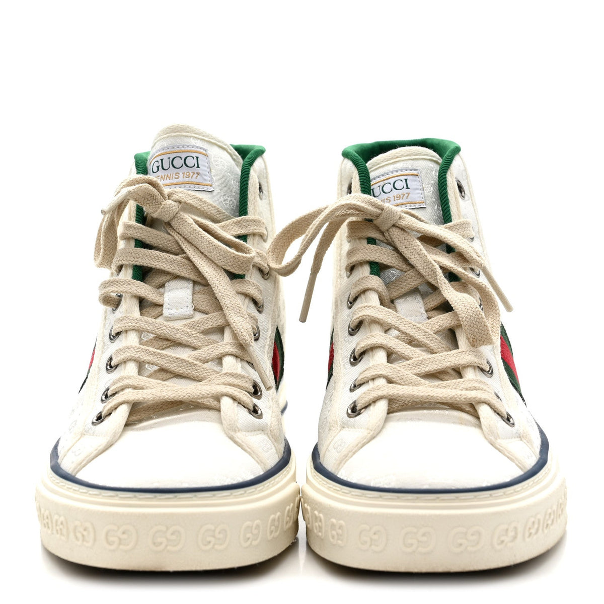 Monogram GG Mignon Web Womens 1977 Tennis High Top Sneakers 37 White