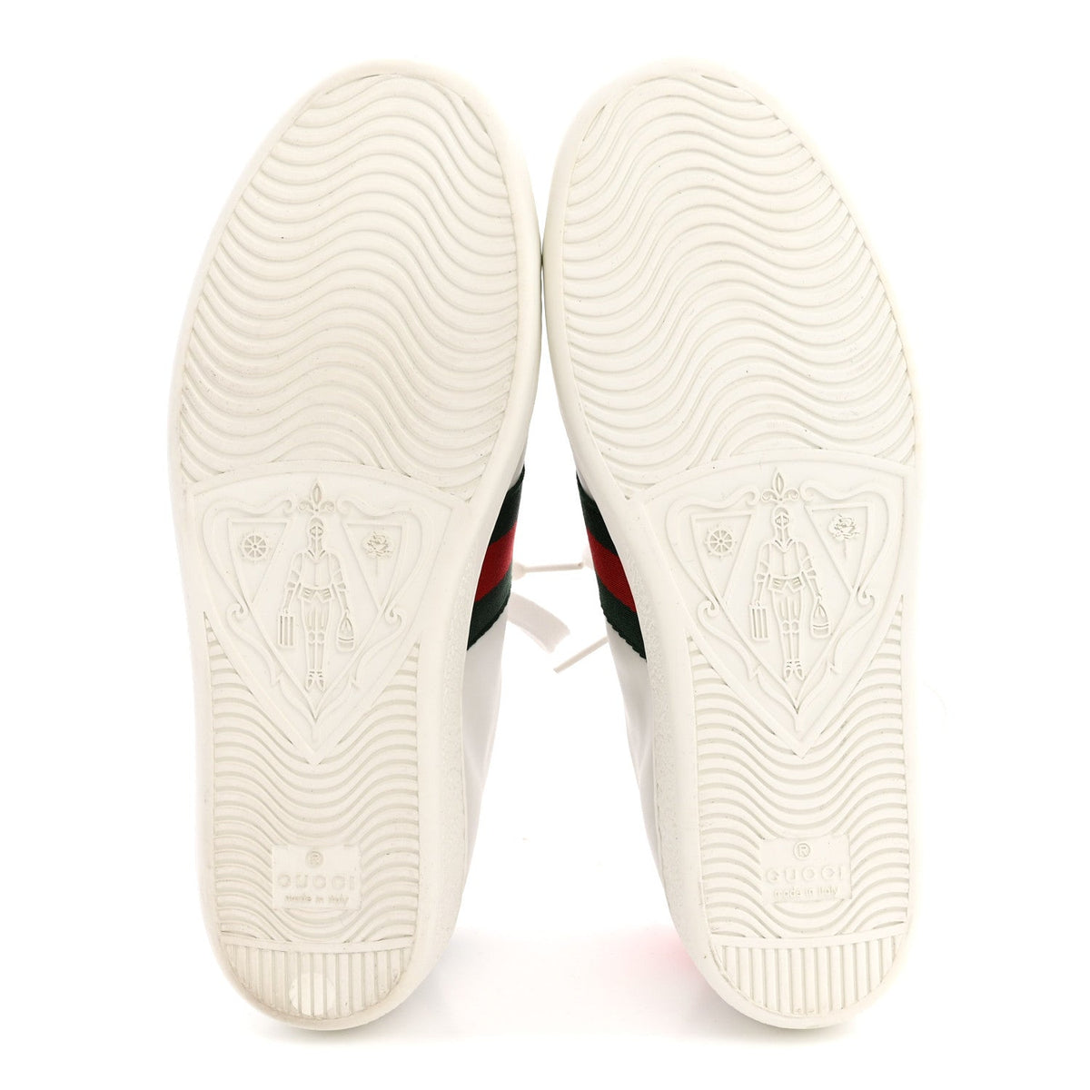 Calfskin Web Heart Embroidered Womens Ace Sneakers 36 White