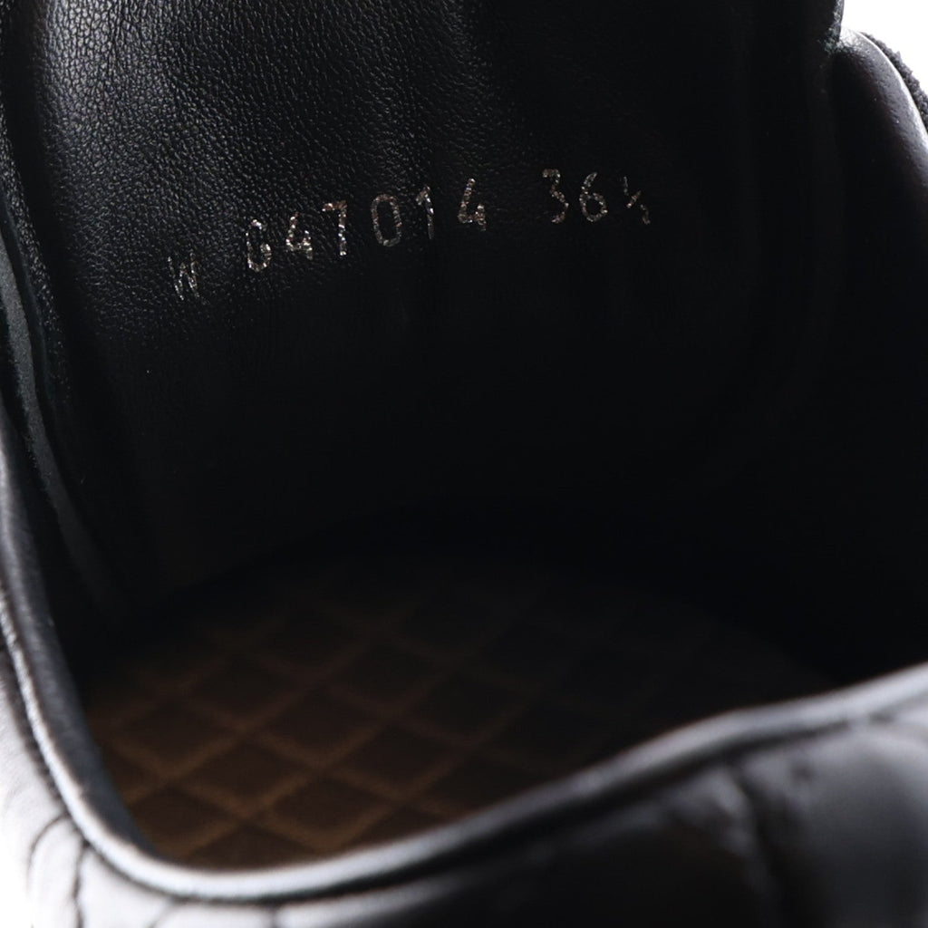 Suede Calfskin Quilted Sneakers 36.5 Black