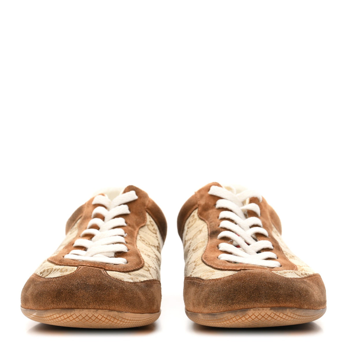 GG Monogram Suede Web Mens Shift Sneakers 10.5 Beige Brown