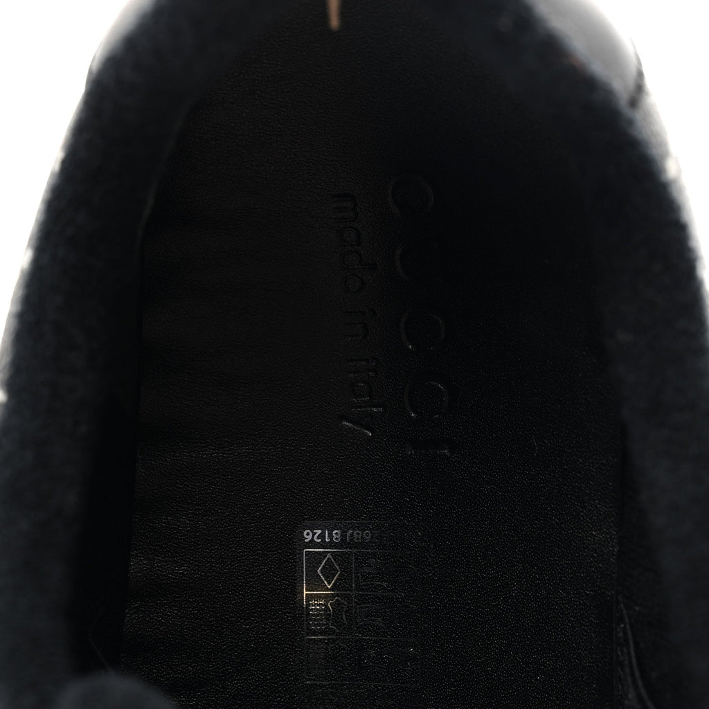 GG Supreme Monogram Miro Soft Calfskin Web Mens Screener Sneakers 8.5 Black Grey Sky