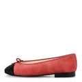 Velvet Cap Toe CC Ballerina Flats 36.5 Dark Pink Black