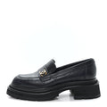 Calfskin Quilted CC Mocassin Loafers 38 Black
