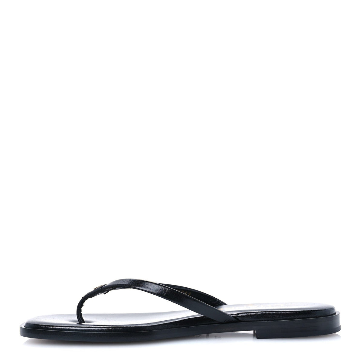 Goatskin CC Times Square Thong Sandals 37.5 Black