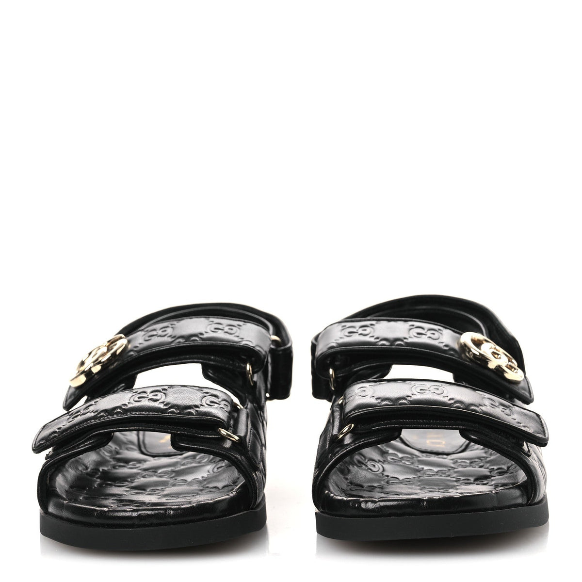Guccissima GG Embossed Womens Sandals 37 Black
