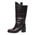 Calfskin CC Wyoming Knee High Boots 40 Dark Brown