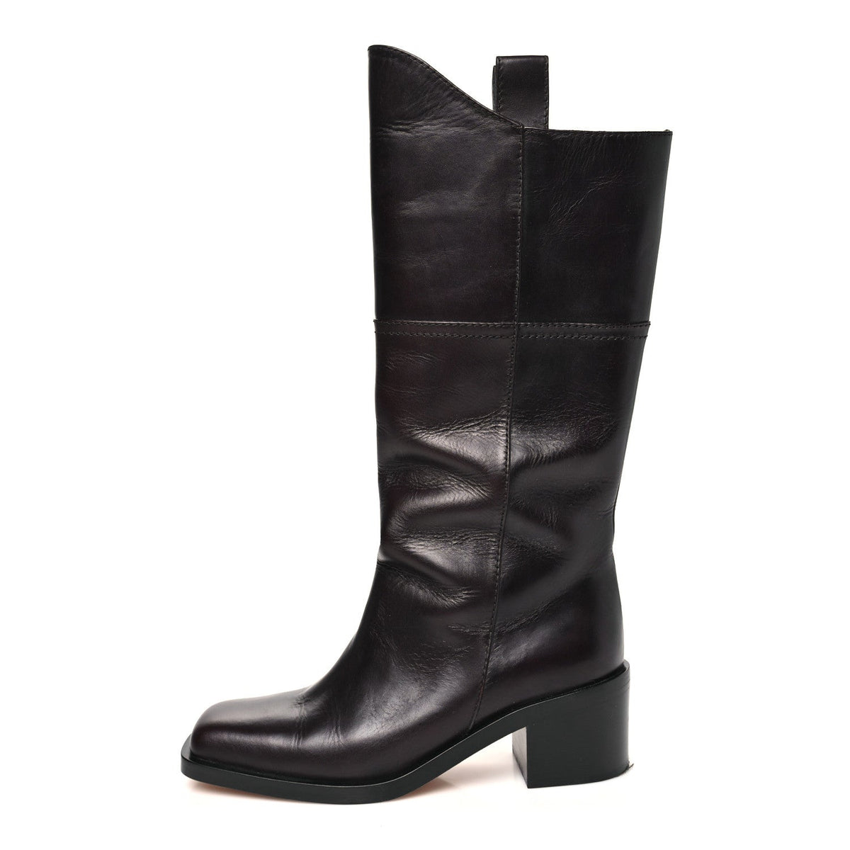 Calfskin CC Wyoming Knee High Boots 40 Dark Brown