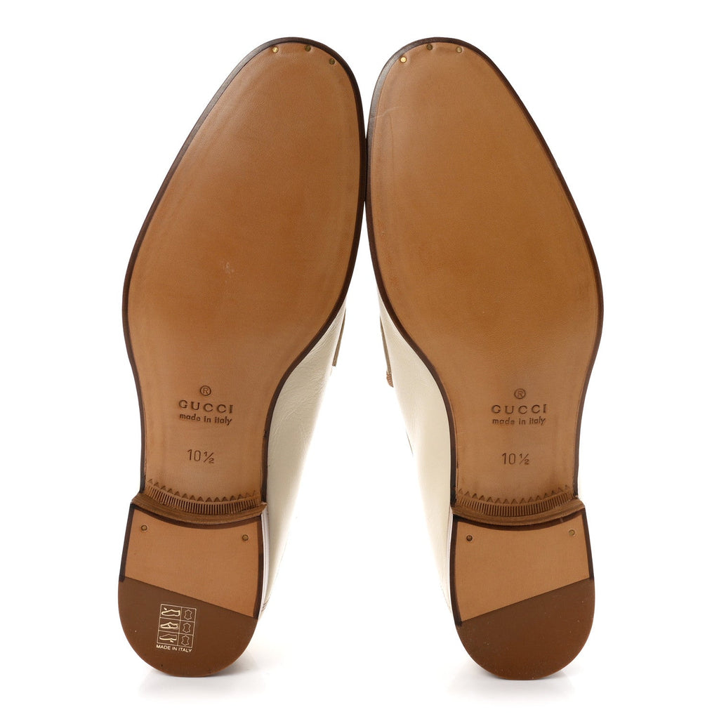 Calfskin Horsebit Fringe Mens Jordaan Loafers 10.5 Ivory