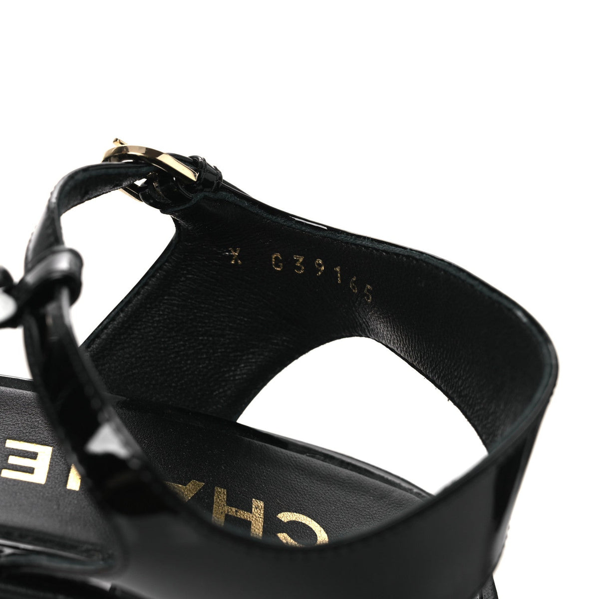 Patent Calfskin Camellia Thong Sandals 37 Black White