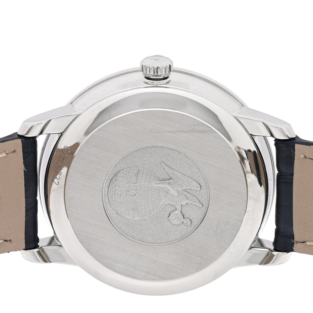 Stainless Steel Alligator Diamond 32.7mm De Ville Prestige Automatic Watch Blue 424.13.33.20.53.001