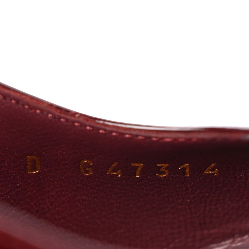 Patent Calfskin Slingback CC Cutout Pumps 36 Dark Burgundy