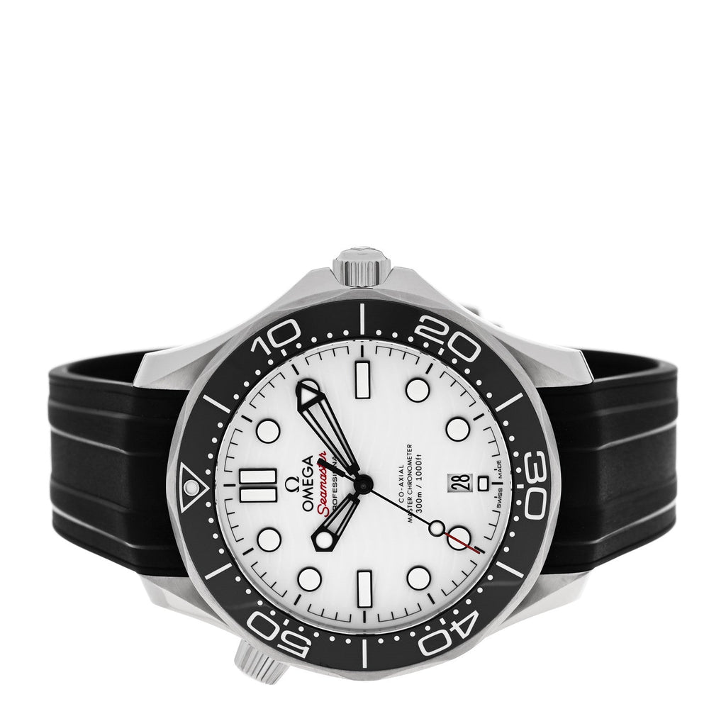 Stainless Steel Rubber 42mm Seamaster Diver 300M Co-Axial Master Chronometer Automatic Watch White 210.32.42.20.04.001