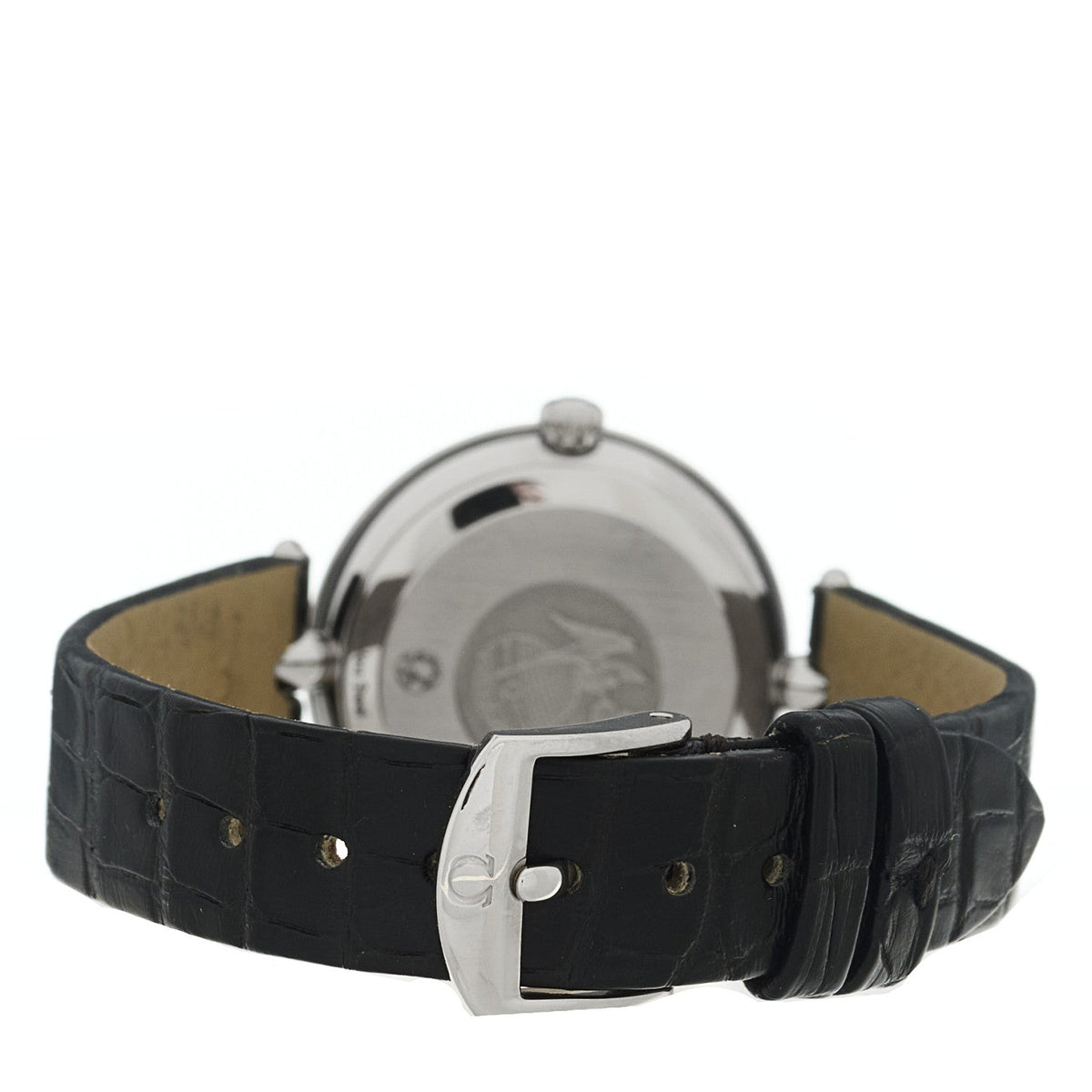Stainless Steel Alligator Diamond 27mm De Ville Quartz Watch Black 424.13.27.60.51.001