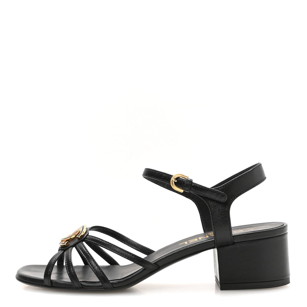 Lambskin Crystal CC Sandals 37.5 White