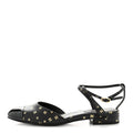 Printed Lambskin Patent Calfskin Cap Toe CC Slingbacks 36.5 Black Gold