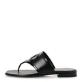 Lambskin Patent Calfskin CC Thong Sandals 39 Black