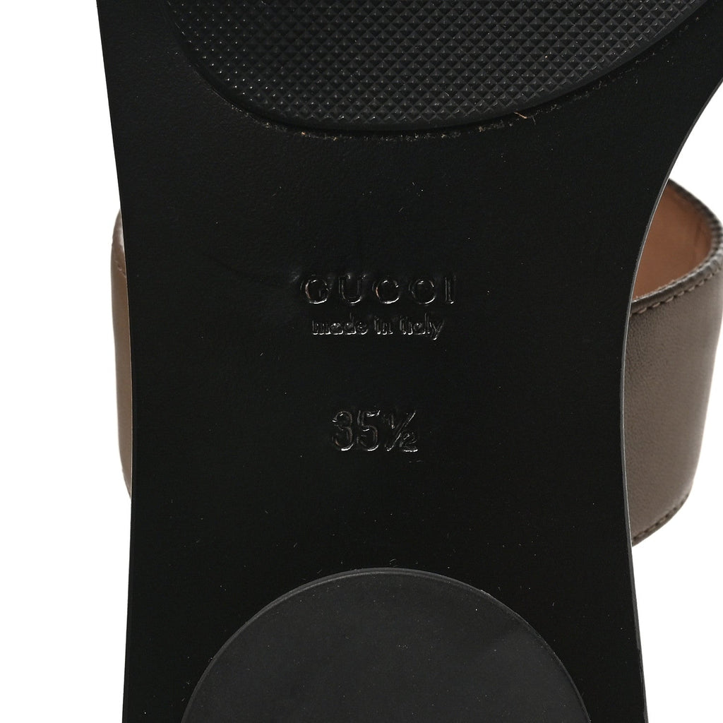Calfskin GG Marmont Thong Sandals 35 Mud 35.5 Mud