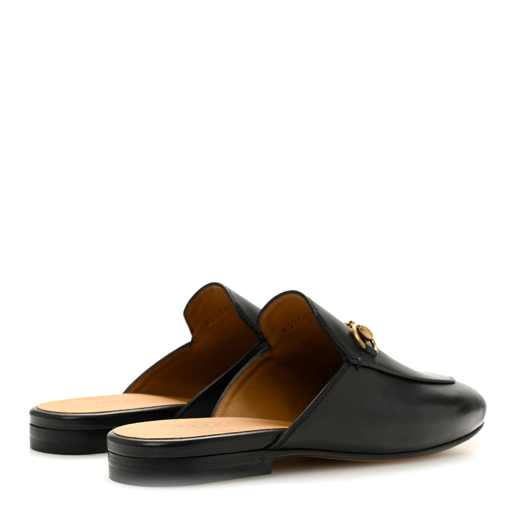 Calfskin Womens Princetown Slippers 37.5 Black
