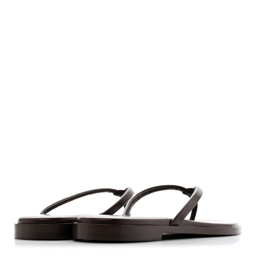 Goatskin Times Square Thong Sandals 39 Brown
