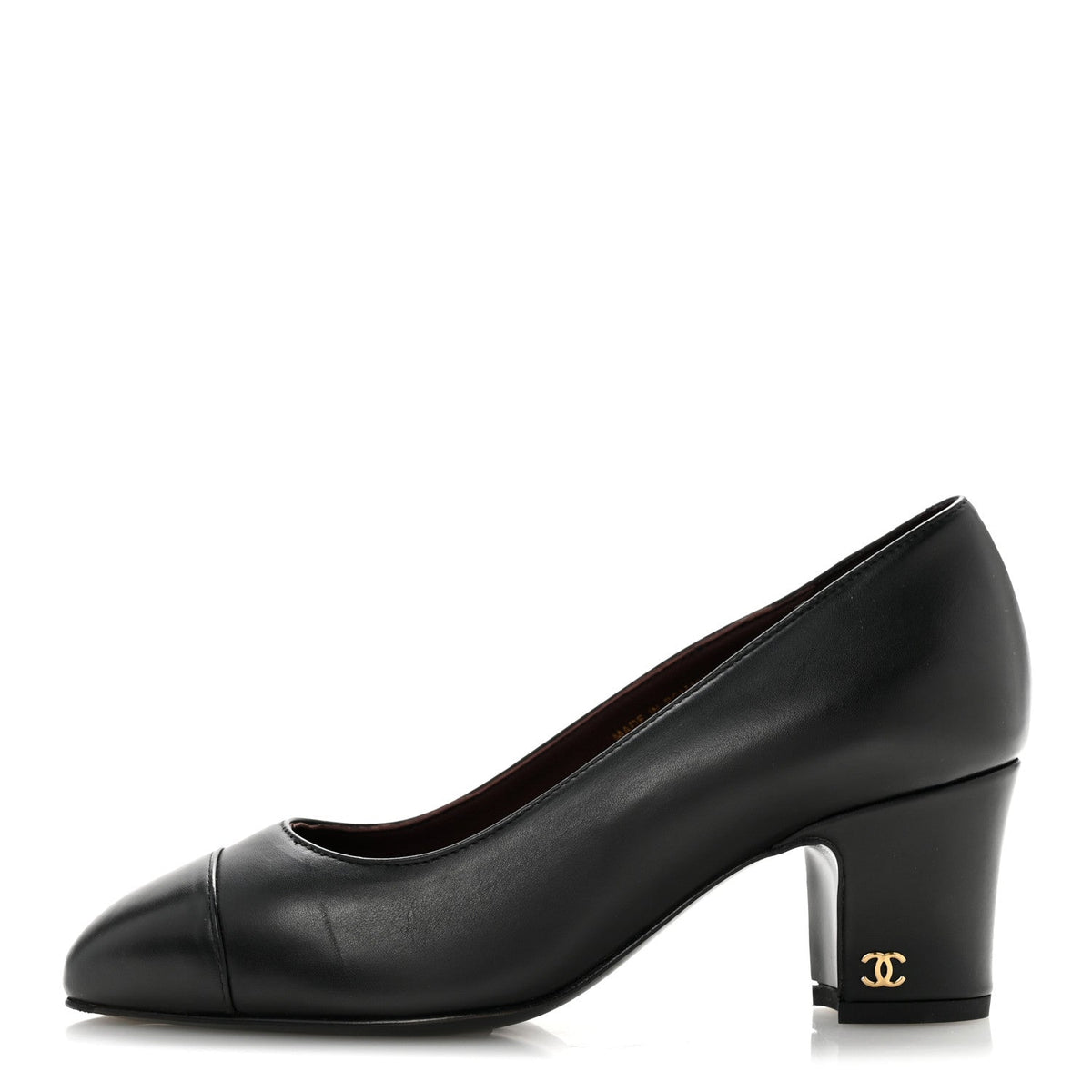 Lambskin Cap Toe CC Uniform Pumps 35 Black