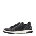 Calfskin Womens Logo Sneakers 38 Black White