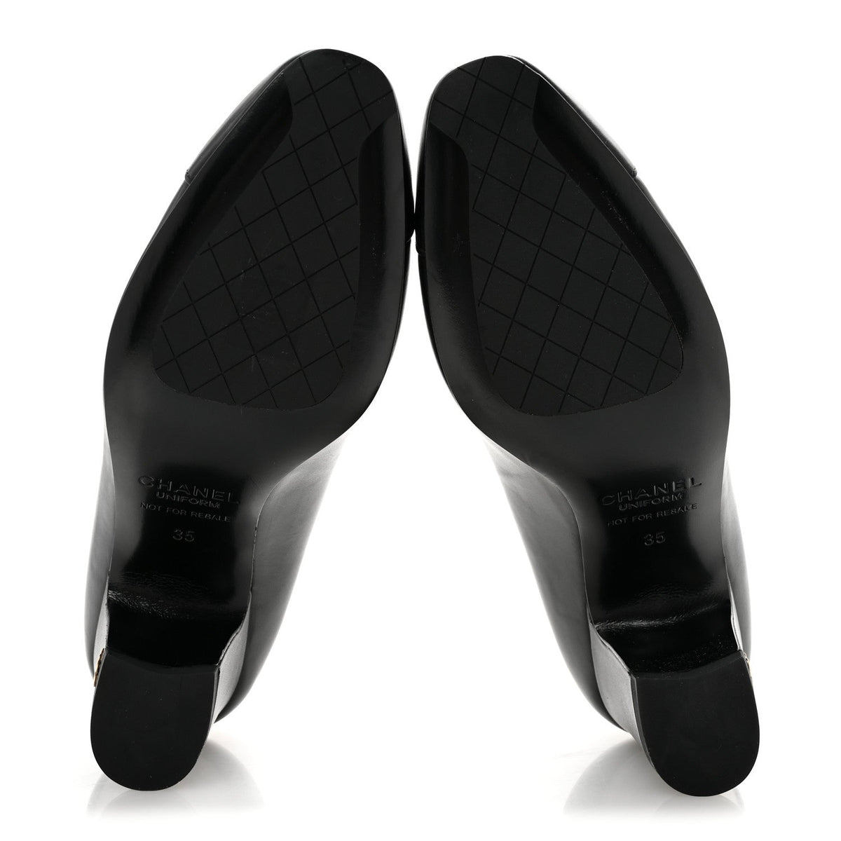 Lambskin Cap Toe CC Uniform Pumps 35 Black
