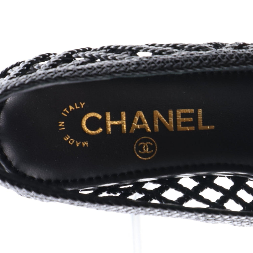 Braided Lambskin CC Mocassin Loafers 38 Black