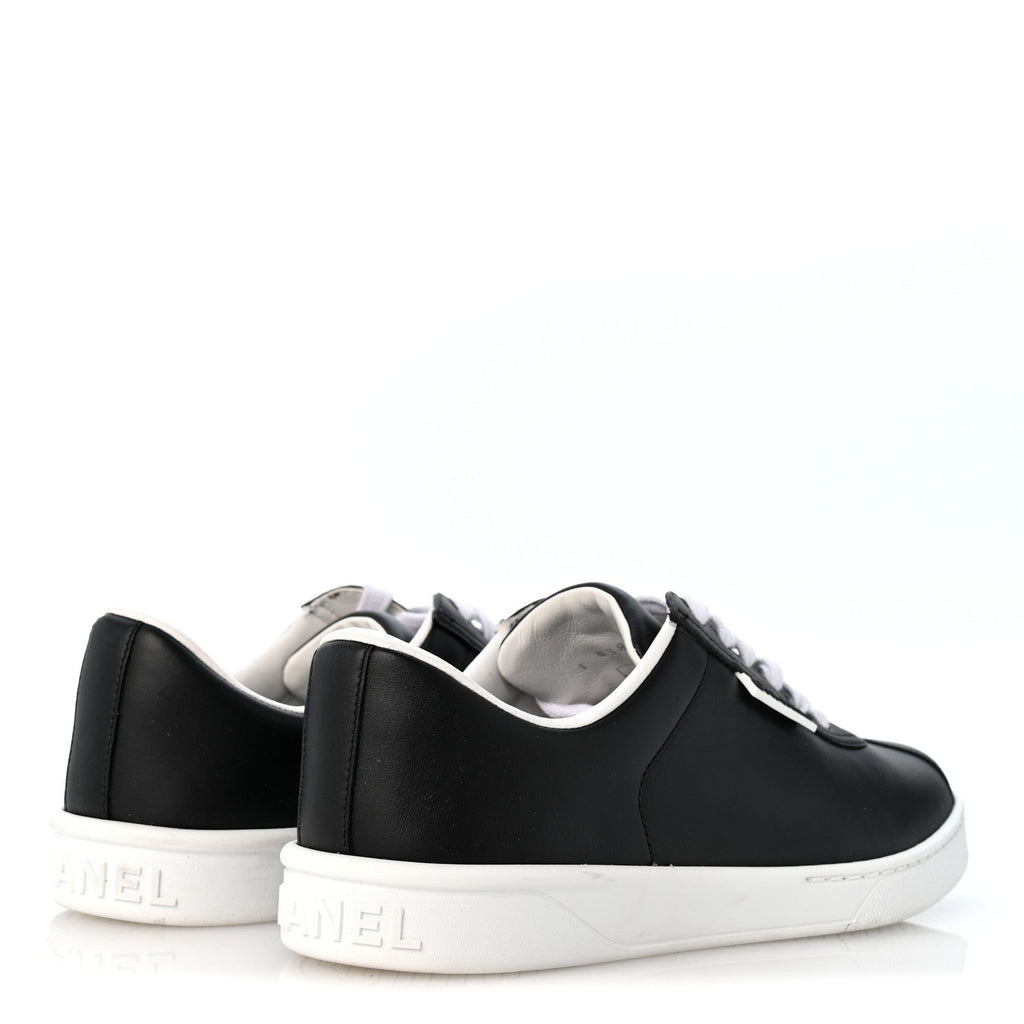 Calfskin CC Womens Sneakers 38.5 Black