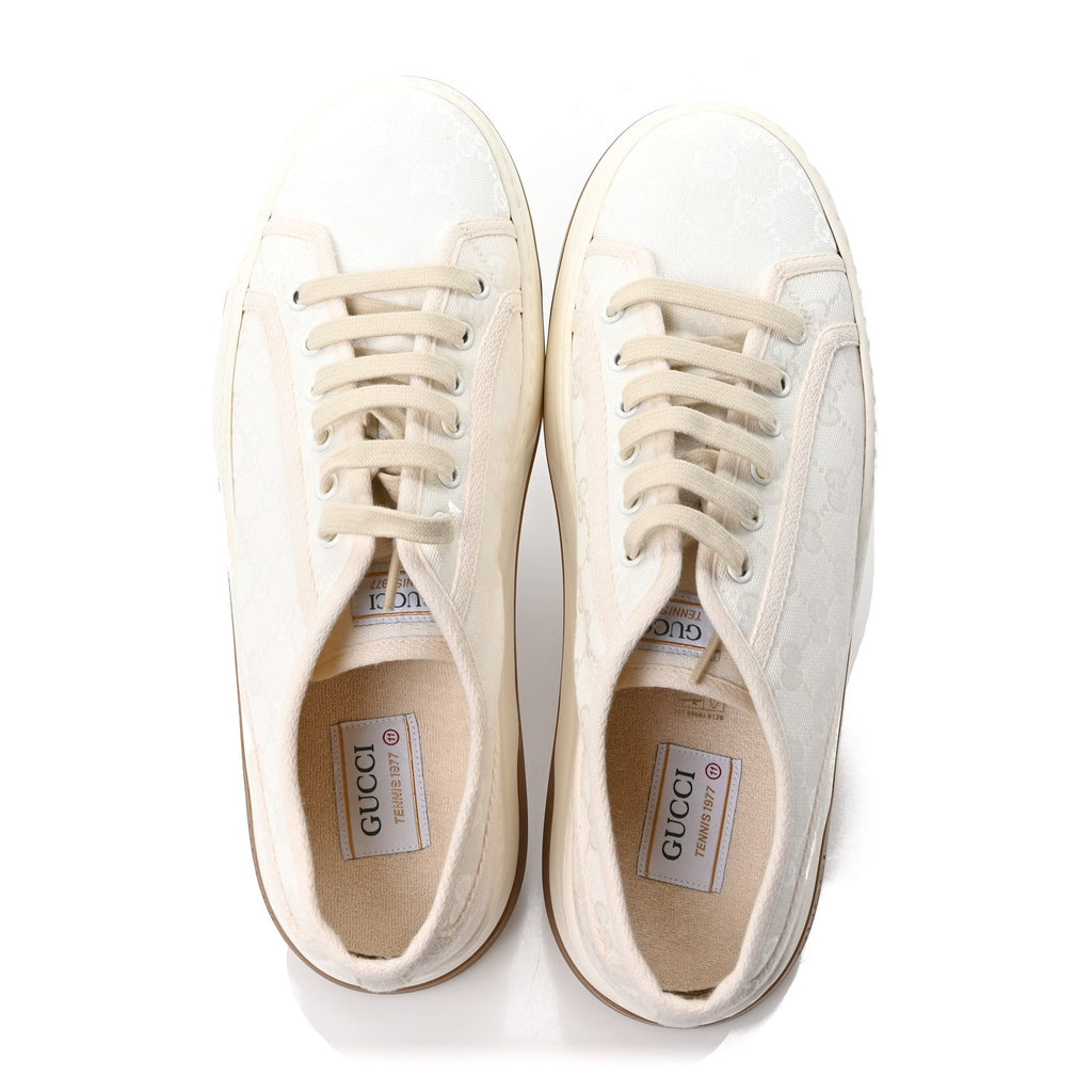GG Monogram Mens 1977 Tennis Platform 52mm Sneakers 11 Great White Mystic White