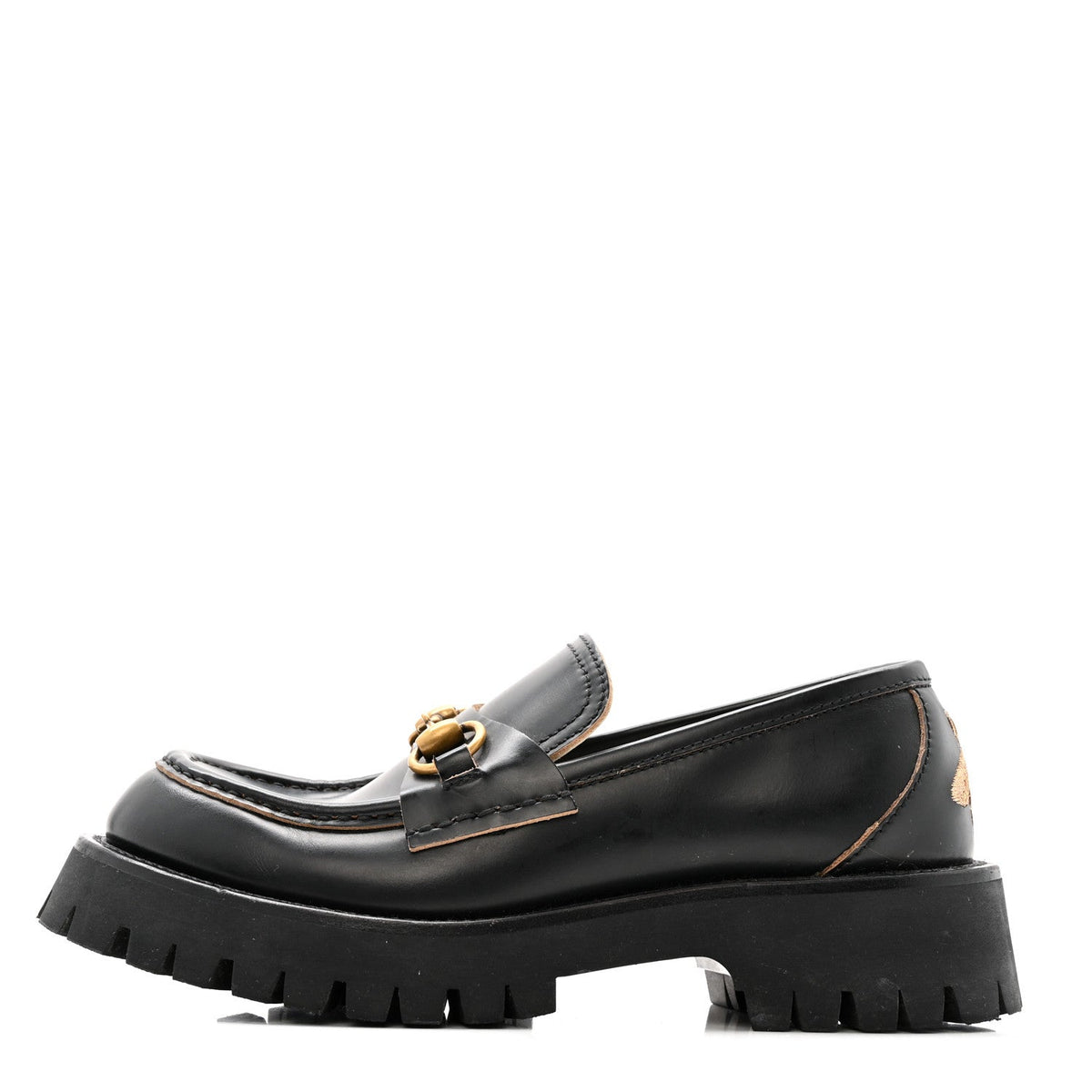 Cordovan Lux Womens Harald Horsebit 25mm Platform Loafers 40 Black 37.5 Black