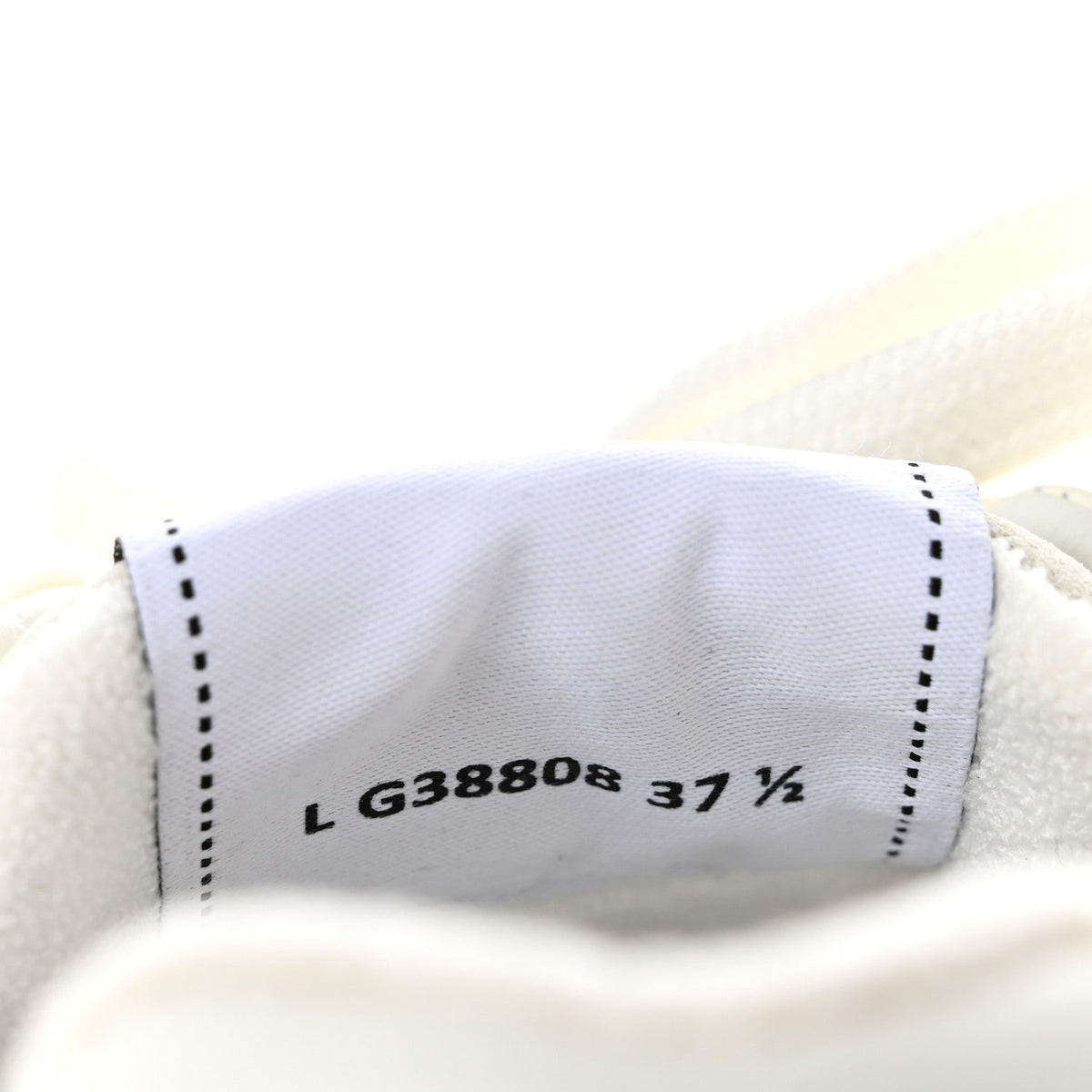 Grained Calfskin Fabric Womens Logo Sneakers 37.5 White 37.5 White