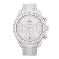 Stainless Steel Diamond Bezel Mother of Pearl 38mm Speedmaster Chronograph Automatic Watch 324.38.38.50.55.001
