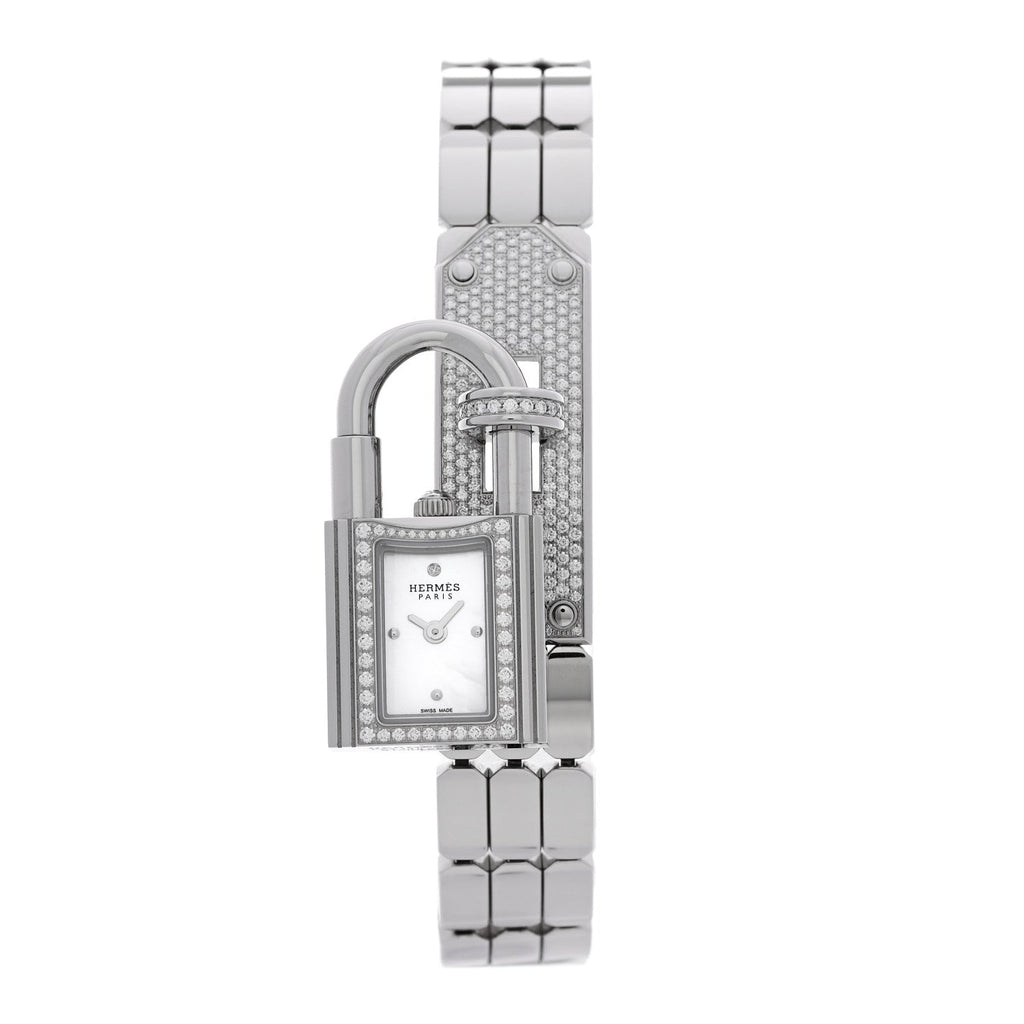 Stainless Steel Diamond Pave 16mm Kelly Quartz Watch