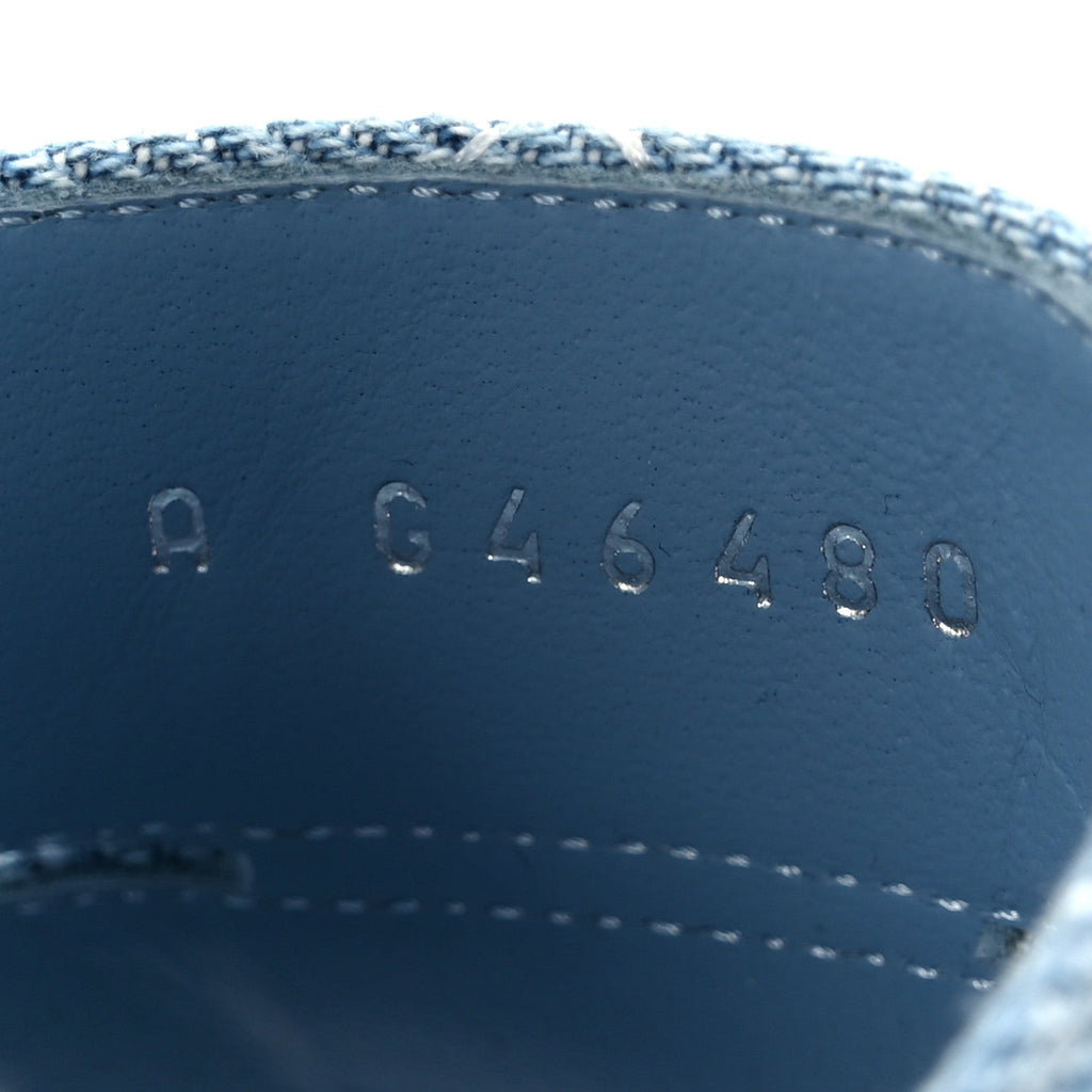 Denim Quilted Mules 38 Blue 37.5 Blue