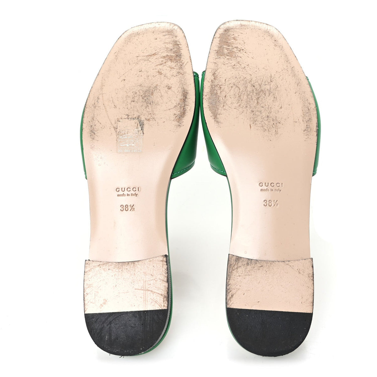 Cosmos Softy Calfskin Interlocking G Cut Out Slide Sandals 38.5 New Shamarock