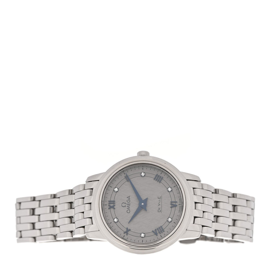 Stainless Steel Diamond 27mm De Ville Prestige Quartz Watch Grey 424.10.27.60.56.002
