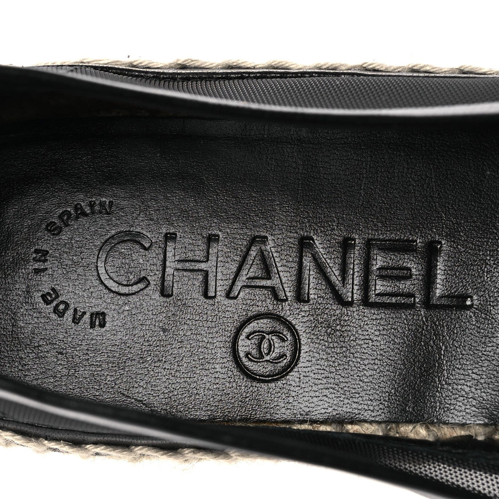 Mesh Grosgrain CC Espadrilles 35 Black