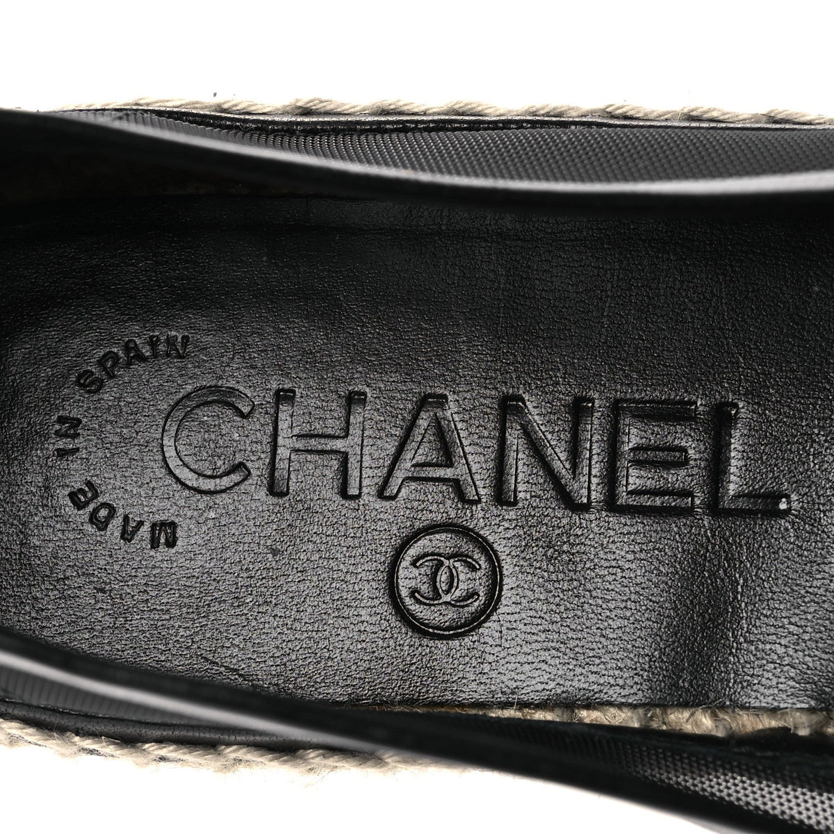 Mesh Grosgrain CC Espadrilles 35 Black