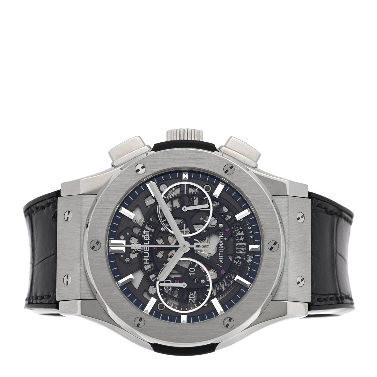 Titanium Alligator 45mm Classic Fusion Aerofusion Chronograph Automatic Watch Black 525.NX.0170.LR