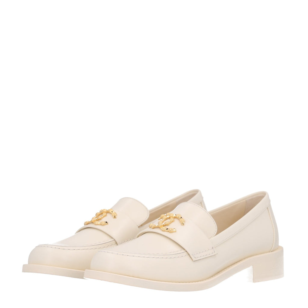 Calfskin Camellia CC Loafers 39.5 Ivory