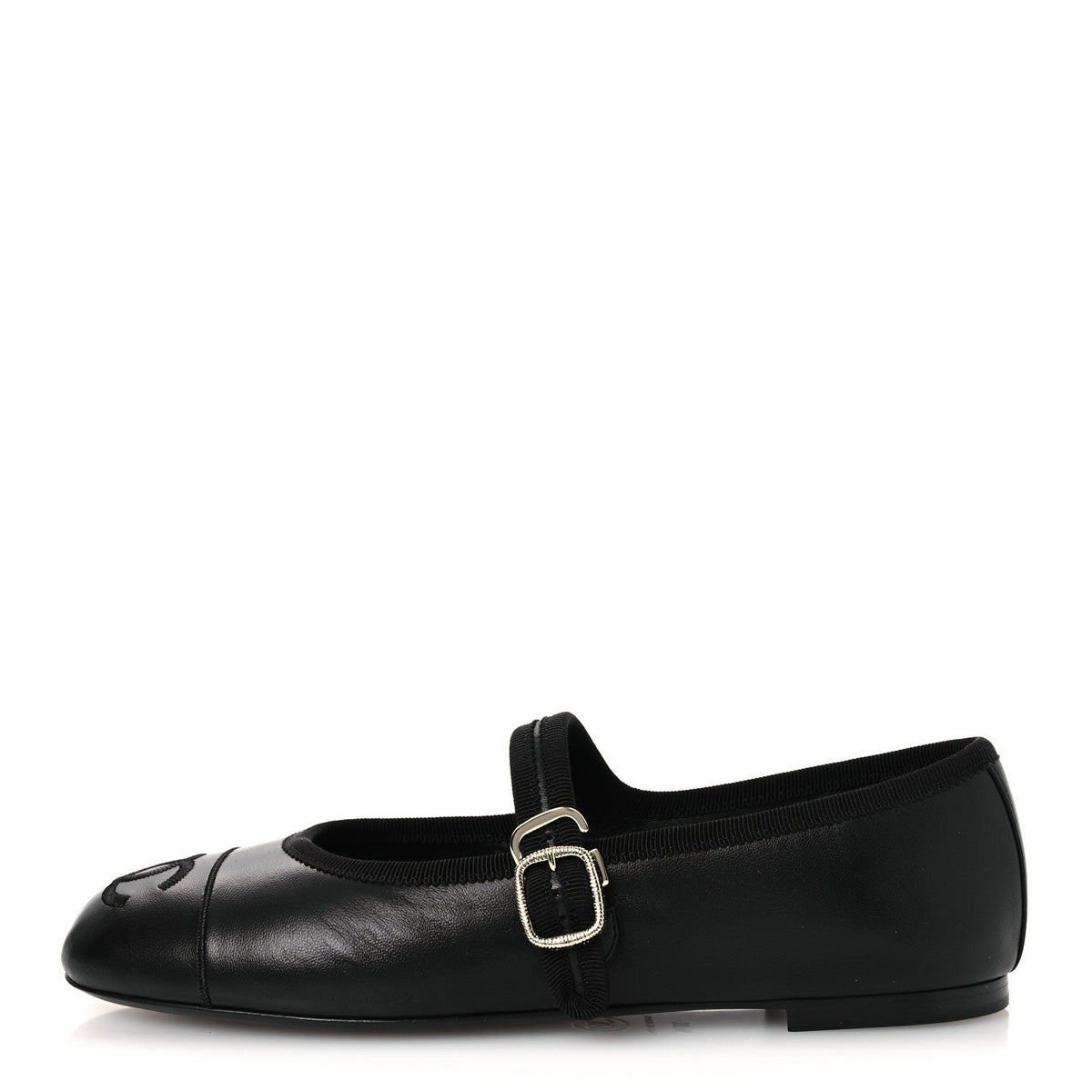 Lambskin Mary Jane Flats 37.5 Black