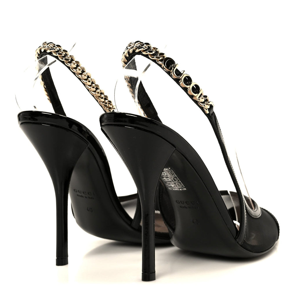 Tela Retino Patent Signoria 105mm Slingback Pumps 40 Black